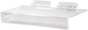 12 Slatwall Shelf Shelves 10" L x 4 W Sign Holder Clear Acrylic Shoe Display - Foto 1 di 2