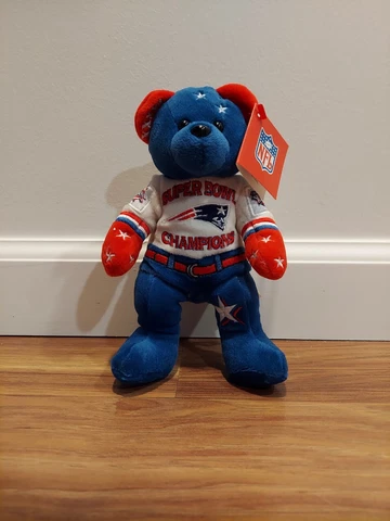 New England Patriots Super Bowl XXXVI Champions NFL Team Beans Pigskin Bear Cover