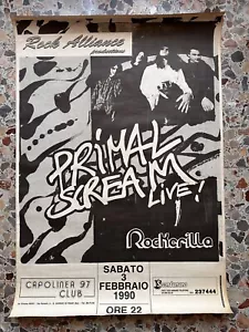 Primal Scream 1990 Tour poster vintage original 100x70 Cm manifesto Bologna - Foto 1 di 3
