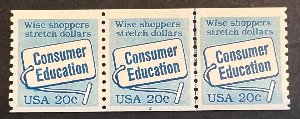 Scott#: 2005- Consumer Education 20¢ Plate Number Coil (PNC #2) MNHOG - Lot 8 - Image 1 of 1