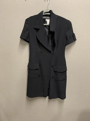 VESTIDO ABRIGO MUJER VINTAGE TALBOTS HECHO EN EE. UU. NEGRO TALLA 4 Foto 1 de 3