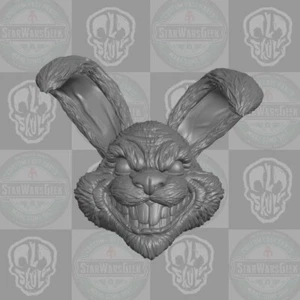 Cabeza personalizada de conejo de Pascua dementedo para figuras de 1:6 y 1:10 y 1:12 y 1:18 - Imagen 1 de 1