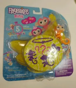 Fingerlings Minis Serie 1, 5 Pezzi Banana Blister 3 Figure, Bracciale, Charm NUOVO - Foto 1 di 5
