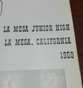 LA MESA, CA VTG 1959 Yearbook ROUNDUP Junior High Middle School **FEW AUTOGRAPHS - Picture 1 of 9