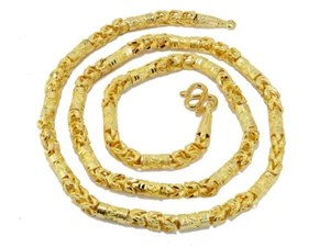 Heavy Thai Classic Mix Link Baht Chain 25" 5.4mm 22K 24K Gold GP Necklace GT2 - Picture 1 of 5