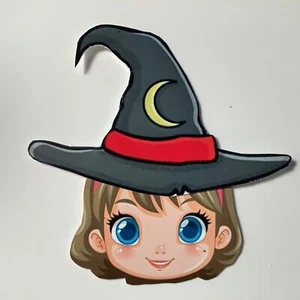 halloween witch ornament paperdoll gift tag feather tree item# 85 - Picture 1 of 17