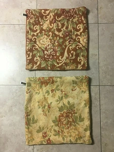 2 Floral Cottege Decorative Accent Throw Pillow Case Cushion Covers 17in x 17in - Picture 1 of 4