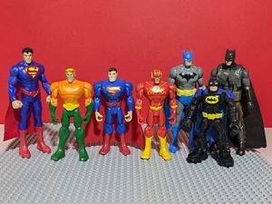 DC Superhero Figure Lot of 7: Batman Superman Flash Aquaman Mattel Bundle - Picture 1 of 10