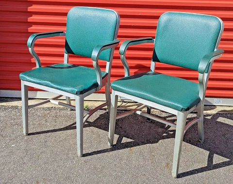 2 Vintage GOODFORM Tanker Office Chairs Industrial/Machine age Cover