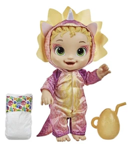 Baby Alive Dino Cuties Doll, Triceratops, Doll Accessories, Drinks, Wets - Picture 1 of 6