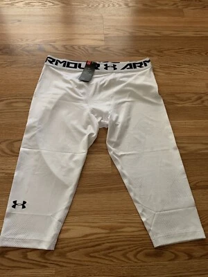 *Nuevas mallas de compresión Under Armour Heatgear 3/4 XXL blancas para hombre 1357362 Foto 1 de 2