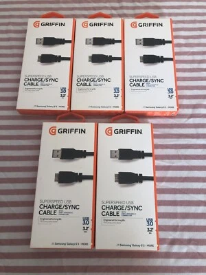 Lote de 5 cables de carga/sincronización Griffin USB 3.0 Micro-B para Samsung Foto 1 de 4