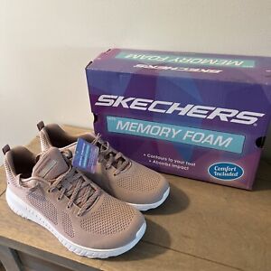 Skechers Memory Foam Bobs Squad Chaos Mauve Athletic Shoes Size 10