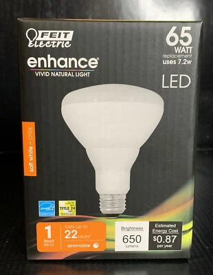 FEIT Electric Enhance Light 7.2w Flood BR30 LED Bulb 650L Soft White, Dimmable - Image 1 of 4