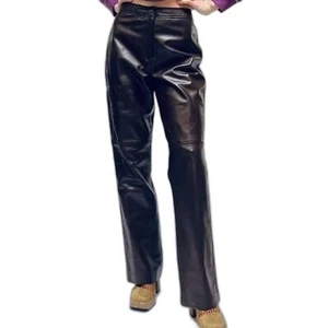 De colección Danier Damas Cuero Genuino Pantalones Talla 10 Mobwife Bikercore Unty Lindo - Imagen 1 de 14