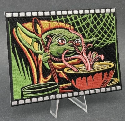 Star Wars "The Child" Grogu Baby Yoda Eating Cute Embroidered Patch 3.75”x5” HTF - Image 1 of 3