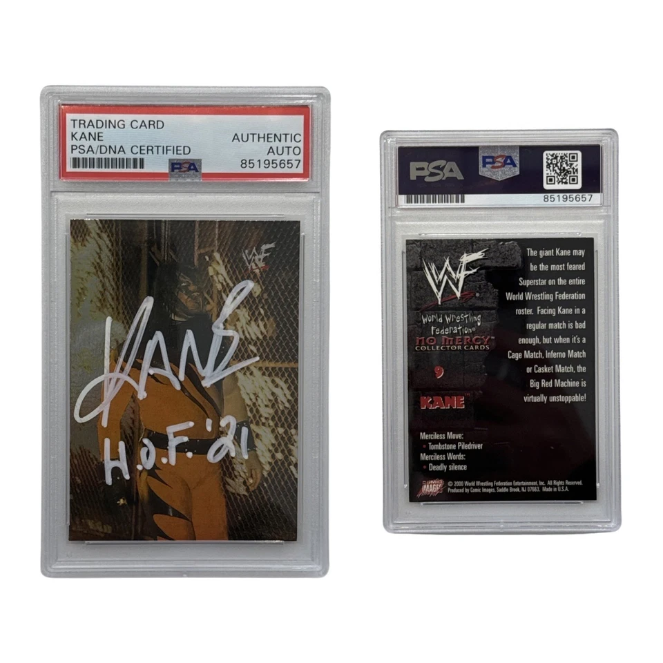 2000 Kane WWF #9 “H.O.F. 21” Inscription PSA Authentic Auto - Image 1 of 1