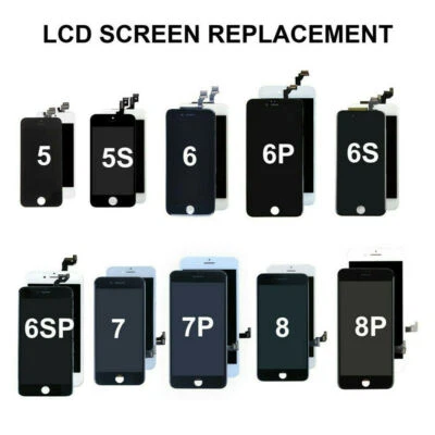 For iPhone X 5S 6 6S 7 8 Plus SE2 LCD Touch Display Screen Replacement Digitizer - Image 1 of 4