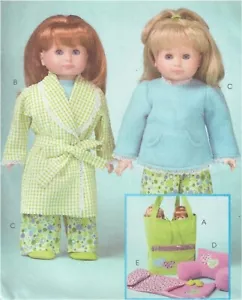 McCalls 18" Doll Pajamas, Tote, Sleeping Bag & Pillow Sewing Pattern 5019 UNCUT - Picture 1 of 4