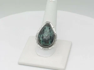Handgefertigter Damenring Indianer Sterlingsilber & Türkis Navajo Größe 10 - Bild 1 von 8