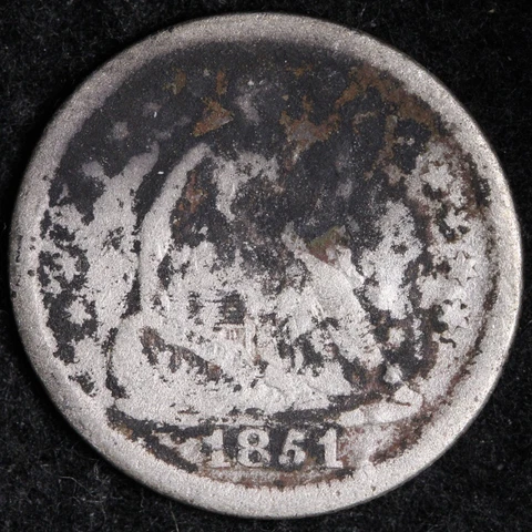 1851-O Seated Liberty Half Dime FREE SHIPPING E806 YCZ Cover