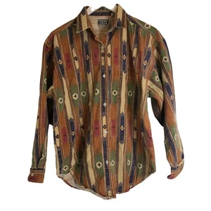 Vintage Andrew Sports button front shirt aztec print womens medium. Kk - Picture 1 of 6