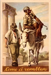 Mint Italy Artist Picture Postcard Military African Allies Abuse Italian WW2 - Picture 1 of 2
