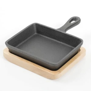 Padella padella in ghisa rettangolare Campton 5" con base in legno di Gibson - Foto 1 di 1