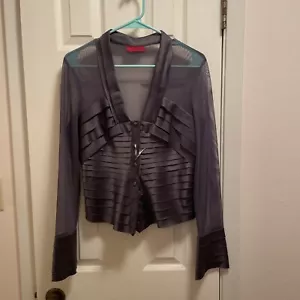 JS Collections blouse women's size 10 Pencil Gray - Picture 1 of 9