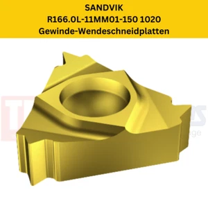 10 x Placas de corte roscadas reversibles SANDVIK R166.0L-11MM01-150 1020 - Imagen 1 de 1