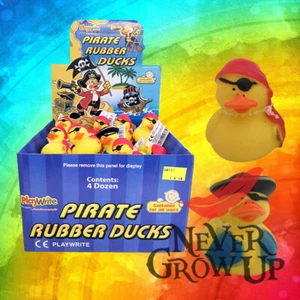 PIRATE DUCKS 3 DESIGNS Yellow Rubber Bath Ducks Pool Game Summer Water Fun Toys - Picture 1 of 5