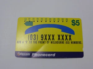Telecom Phonecard ($5) (03) 9XXX XXXX Used all holes punched - Picture 1 of 1