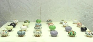 24 Pc Ceramic Knob Vintage Cabinet Drawer White Handle Pull Cupboard Lot - Picture 1 of 7