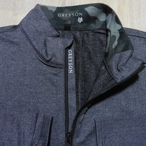 GREYSON Mens XL TATE MOCKNECK 1/4 ZIP PULLOVER BLACK GREY HERRINGBONE GOLF - Picture 1 of 13