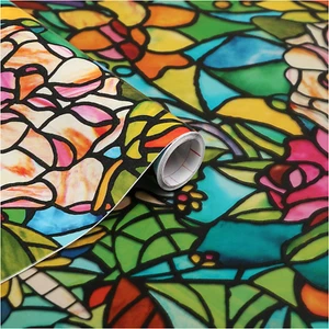 Window Film Stained Glass Self Adhesive Privacy Light Filter Cabinet Shower Door - Picture 1 of 9