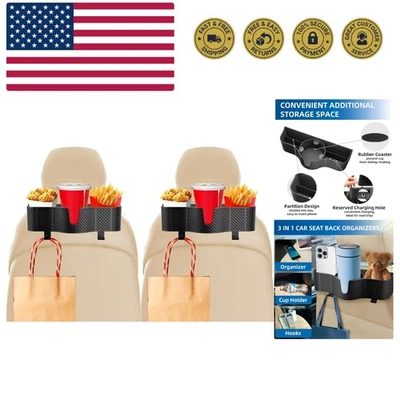 Organizador de banco traseiro de encosto de cabeça de carro 3 em 1 com suporte de copo de banco traseiro de 3,7" para carro,... - Imagem 1 de 4