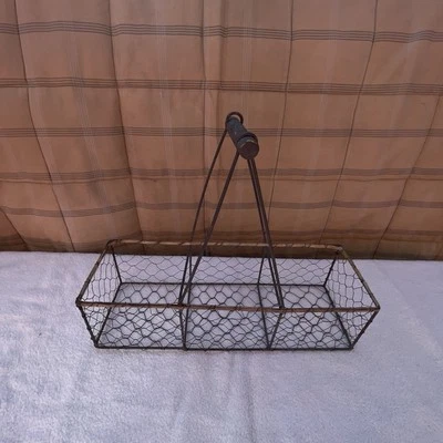 Farmhouse Chicken Wire Caddy Square with Handles & 4 Sections - Image 1 of 4