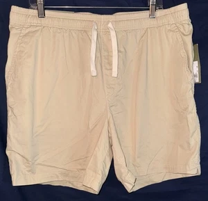 Goodfellow & Co Herren Pull-On Shorts L beige 7” Schrittlänge Kordelzug Taille neu mit Etikett - Bild 1 von 8