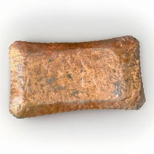 Vintage massive Kupfer Auffangschale Handarbeit gehämmert Oberfläche 9x5" - Bild 1 von 6