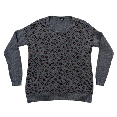 Suéter Ann Taylor Leopardo Manga Larga Cuello Redondo Lana Mezcla Alpaca Para Mujer Pequeño Foto 1 de 4