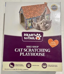 Heart to Tail Katze/Kätzchen Fahrradladen Kratzspielhaus - Katzenminze enthalten - Neu - Bild 1 von 3