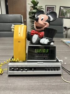 VTG Collectible Unisonic Mickey Mouse Phone Radio Alarm Clock Model 6052 - Picture 1 of 1