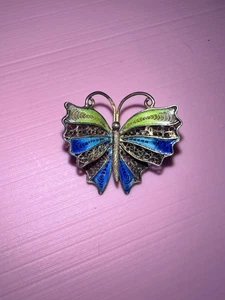 Broche de mariposa vintage Estate - Imagen 1 de 4