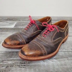 Allen Edmonds Men's 10 Strandmok Cap-toe Oxford with Red Dainite Rubber Sole - Picture 1 of 12