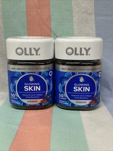 LOT OF 2 Olly Glowing Skin Hydrate 50 Gummies EA Plump Berry FLVR EXP 01-26 - Picture 1 of 4