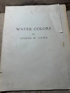 Vintage Water Colors Print Portfolio By Joseph W Jicha With 5 Watercolor Prints - Picture 1 of 14