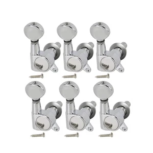 FLEOR 6R Electric Acoustic Guitar Tuning Pegs Tuners Machine Heads Keys Chrome - Picture 1 of 14