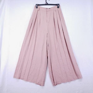 Ellen Tracy Linda 100% Silk Soft Pink Wide Leg Pants Size 14 Preppy Elegant - Picture 1 of 18