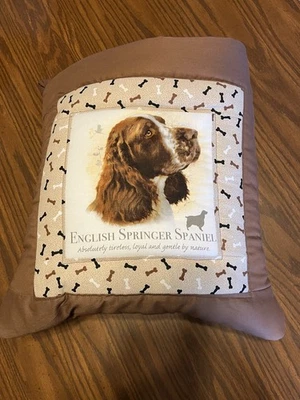 Nueva almohada Springer Spaniel inglesa hecha a mano (¡almohada con edredón de 6 pies de largo en el interior!) Foto 1 de 2