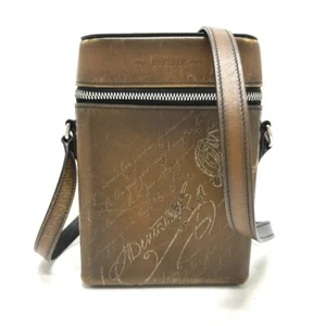 Berluti Calligraphy Scrit Swipe  Shoulder Bag Leather Brown - Picture 1 of 12